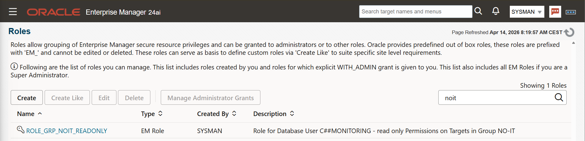 EM24ai Read-Only User Role List