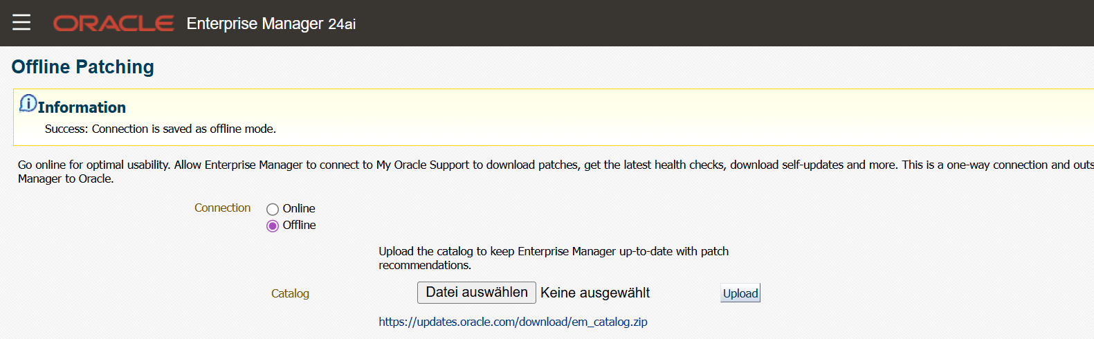 OEM Self Update - Offline Patching Mode